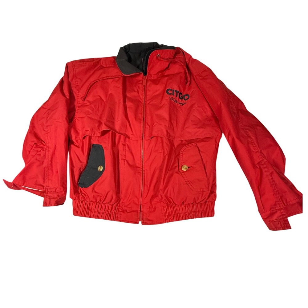 Gear For Sports Citgo Racing Jacket Mens Medium Red Vintage 90s Embroidered Logo